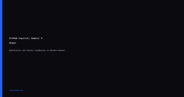 GitHub Copilot: Gemini 4 Argon - HydraFusion und lokales Sandboxing im Oktober-Update
