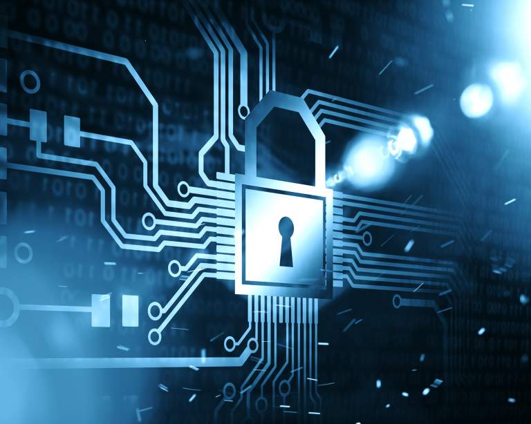 Illustration of internet security: padlock over network connection, symbolizing the critical PHP security flaw